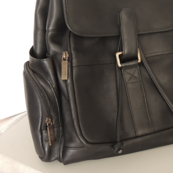 Claire Chase Black Leather Backpack